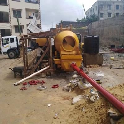 Concrete Mixer With Pump Working